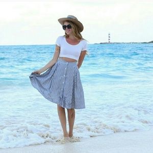 Zara striped full skirt